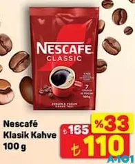 NESCAFE KLASİK KAHVE 100 G fiyat ve kampanya bilgisi